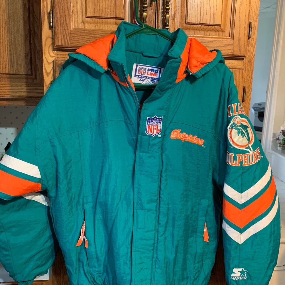 Vintage 90s Miami Dolphins Starter Winter Jacket